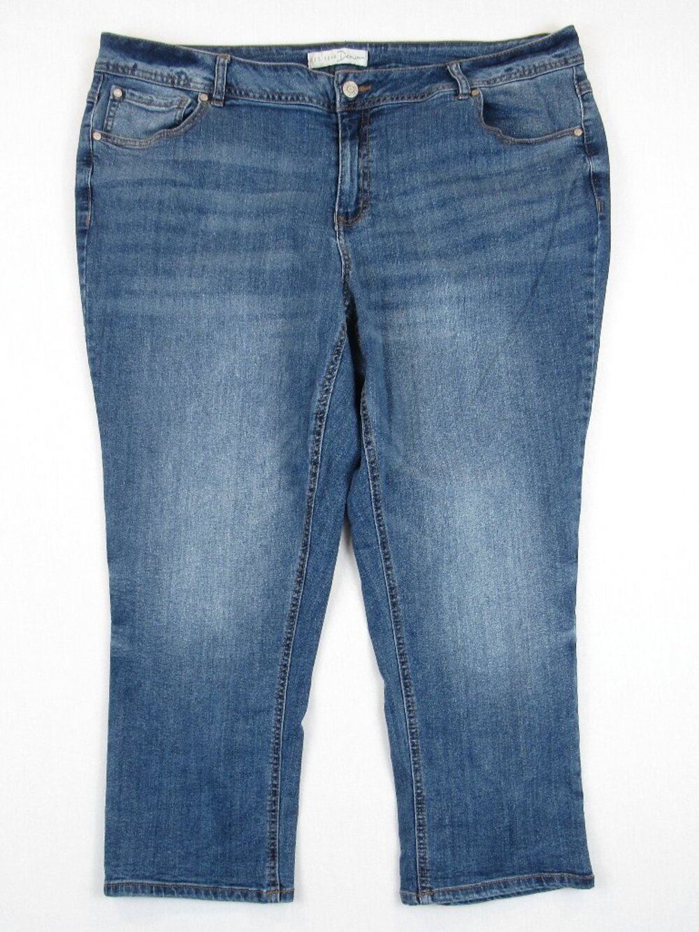 C Est 1946 Denim Curvy Jean Women's Plus Size 18W Blue Denim Stretch